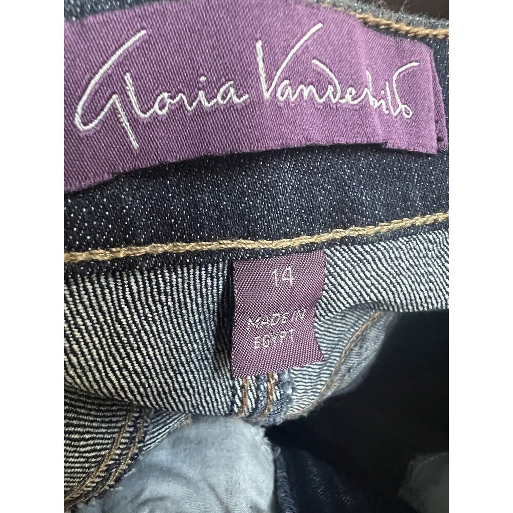 NWT GLORIA VANDERBILT AMANDA BLUE STRAIGHT LEG JEANS SIZE 14 (L8) - Picture 3 of 6
